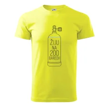 Žiju na 200 barech potápěčská lahev s modrou vlnovkou
