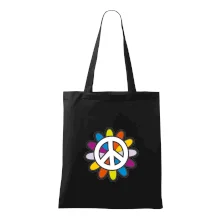 Peace symbol s kreslenou květinou