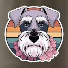 Knírač - fenka a květiny