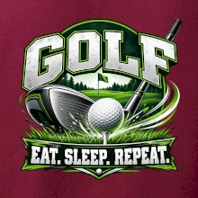 Golfová hůl s míčkem eat sleep repeat