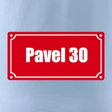 Jméno a věk - uliční cedule - červená