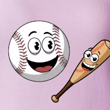 Parové triko - baseballová pálka a míček