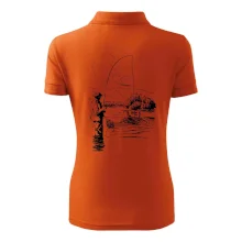 Kreslený rybář s podběrákem