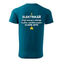 Elektrikář - hlavní jistič - Nápis na zádech
