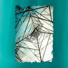 Barevné nebe - stožáry vysokého napětí