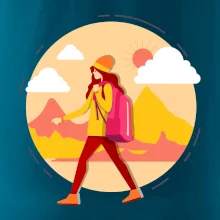 Barevný párový motiv na hory