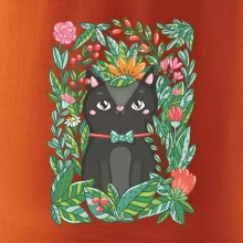 Kočka s květy malovaná