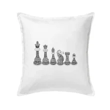 Šachové figurky v řadě - kreslené