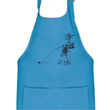 Kreslený rybář na pařezu