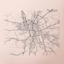 Mapy měst černobílé Budějce