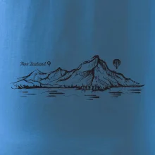 Nový Zéland nápis a hory Aoraki -  Mount Cook