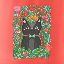 Kočka s květy malovaná