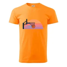 Retro západ slunce a basketbalový koš