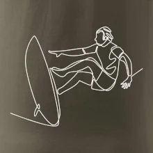 Surfař na vlně jedním tahem