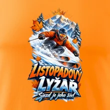 Listopadový lyžař král zasněžených svahů