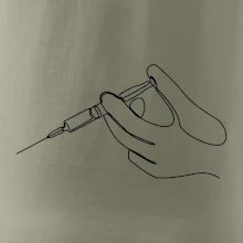 Ruka a injekce jedním tahem