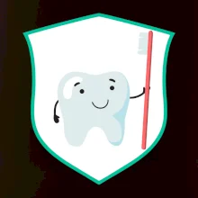 Zoubek na prsu - zubní kartáček