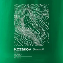 Kozákov - vrstevnice v obdélníku