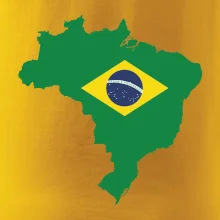 Brazílie vlajka v mapě