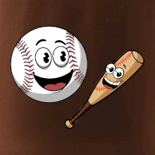 Parové triko - baseballová pálka a míček