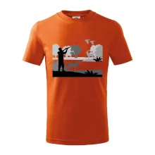 Lovec a ohař v lese