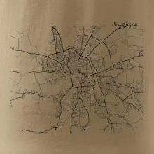 Mapy měst černobílé Budějce