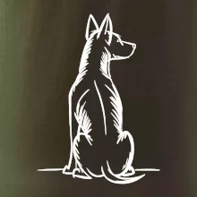 Pes kreslený zezadu