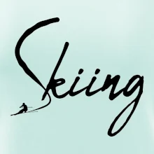 Skiing nápis lyžař