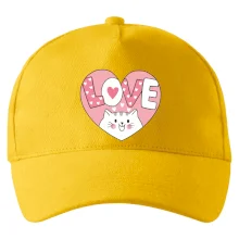 Kočka love - růžové srdce
