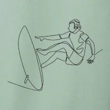 Surfař na vlně jedním tahem