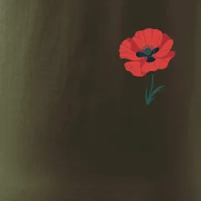 Vlčí mák kreslený na prsu