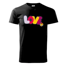 Love nápis s květinou