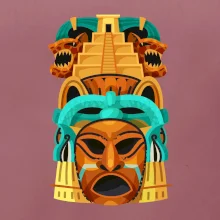 Mayové maska s pyramidou