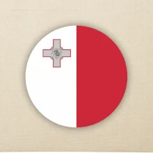 Vlajka Malta kulatá na prso