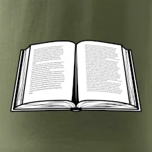 Kniha černobílá otevřená s textem