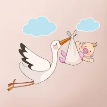 Čáp čekáme miminko - holka