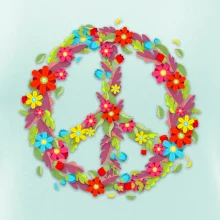 Peace symbol červené květiny