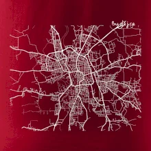 Mapy měst černobílé Budějce