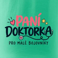 Paní doktorka pro malé bojovníky - nápis se stetoskopem