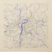 Praha - Mapa s vodními toky