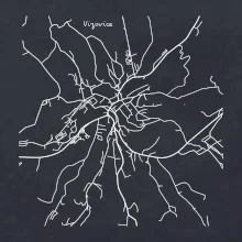 Černobílá mapa Vizovice