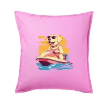 Zlatý retrívr na vodním skútru