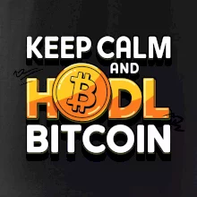 3D nápis Keep Calm and HODL Bitcoin