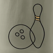 Bowling minimalistická linka s koulí a kuželkou