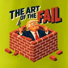 Donald Trump zazděný ve vlastní zdi