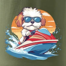 Bišonek na vodním skútru