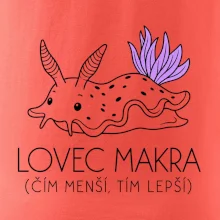 Lovec makra nahožábrý mořský plž s fialovými žábrami