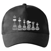 Šachové figurky v řadě - kreslené