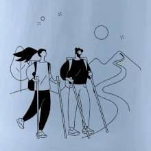 Kreslený pár na výletě