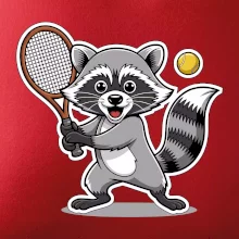 Mýval hraje tenis kreslený